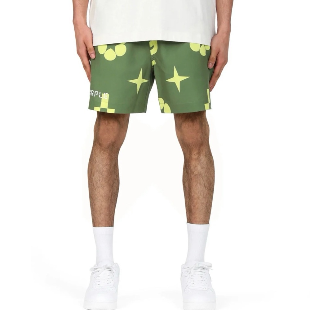 Purple Brand Jumbo Monogram Swim Short